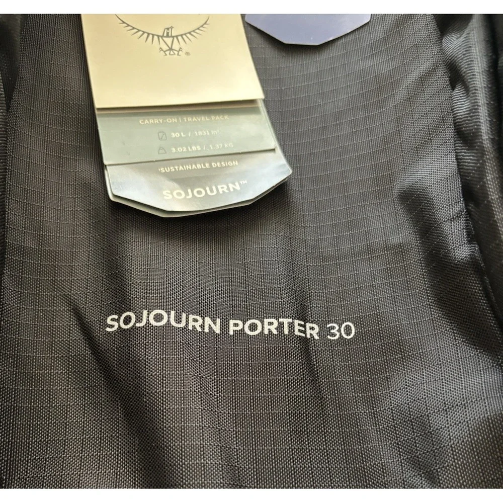 Osprey Sojourn Porter 30L Travel Backpack Carry On Black NWT